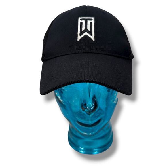Nike Tiger Woods VR 20XI Flex Fit Golf Hat Men’s Large Black Fitted Trucker Cap - Picture 1 of 10
